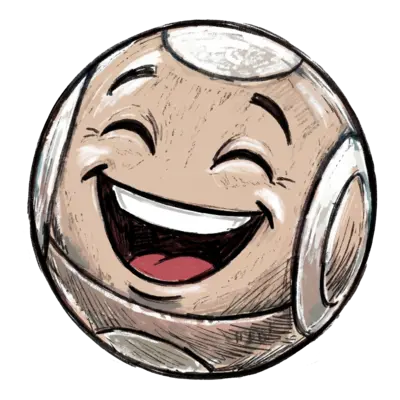 Obi — illustrated caricature of a metallic sphere with a face